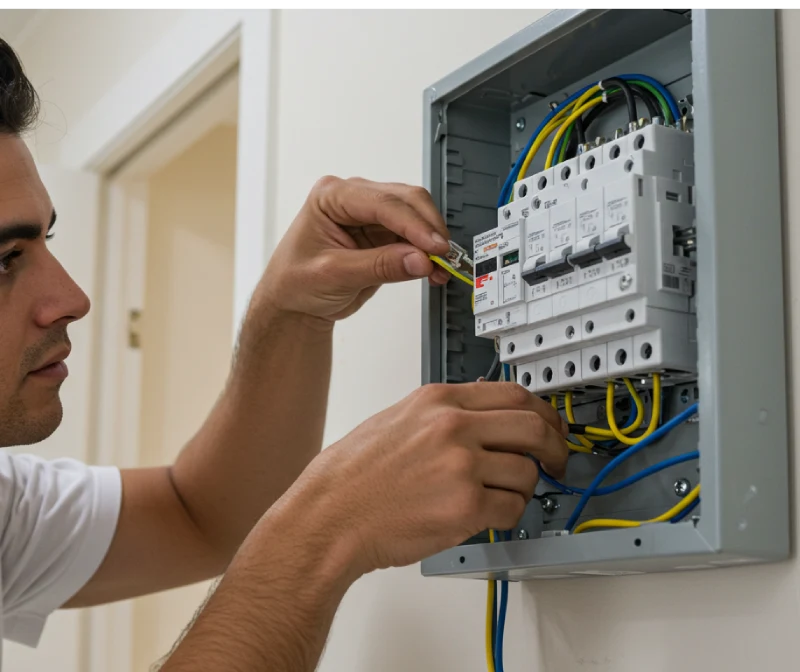 Certified Electrician Fixing Electrical Issues in a Home